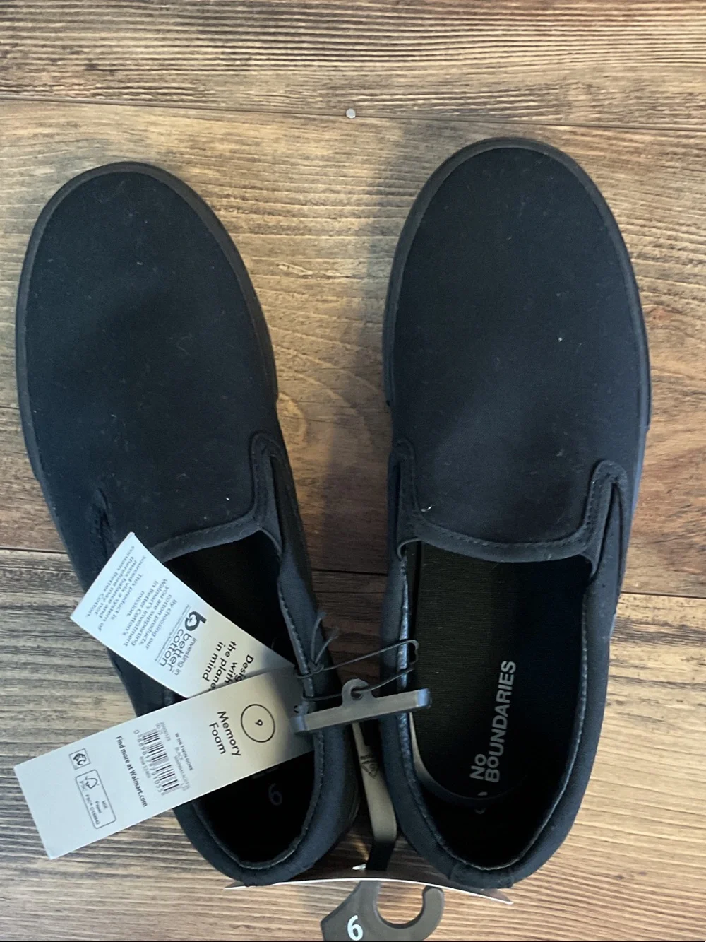 No Boundaries Black Slip-On Men's Casual Shoes NWT 9